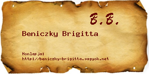 Beniczky Brigitta névjegykártya