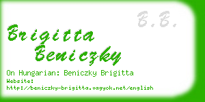 brigitta beniczky business card